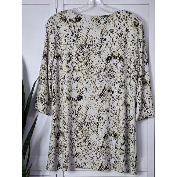 Clara Sun Woo Womens Medium Slinky Snake Print Surplice Sleeve Blouse Tunic USA - Picture 6 of 6